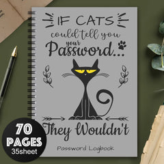 Cat Spiral Password Notebook: Login Recording