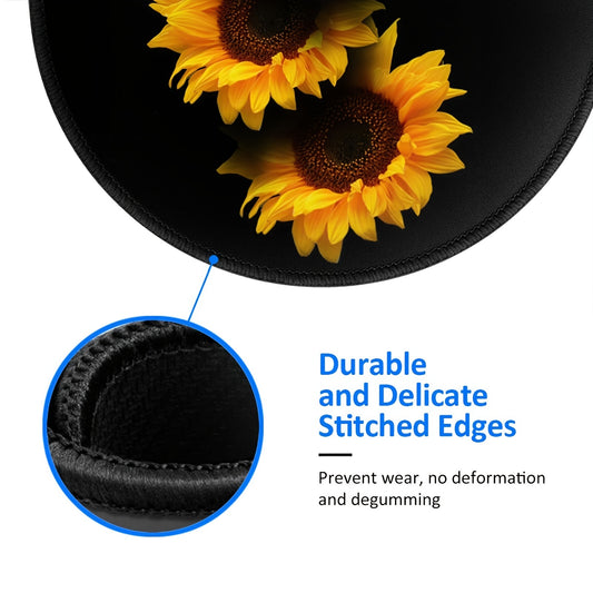 Sunflower Soft Mini Mouse Round Mouse Mat Non Slip Base Waterproof Mouse Pad