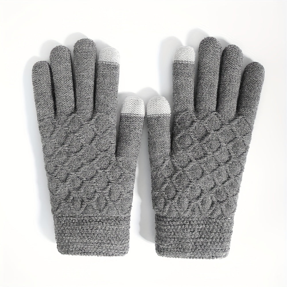 Winter Double Layer Velvet Thickened Gloves Touch Screen Full Finger Gloves