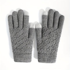 Winter Double Layer Velvet Thickened Gloves Touch Screen Full Finger Gloves