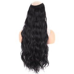 Synthetic V Shaped Hair Extension Half Wig Heat Resistant Wavy Curly Hair