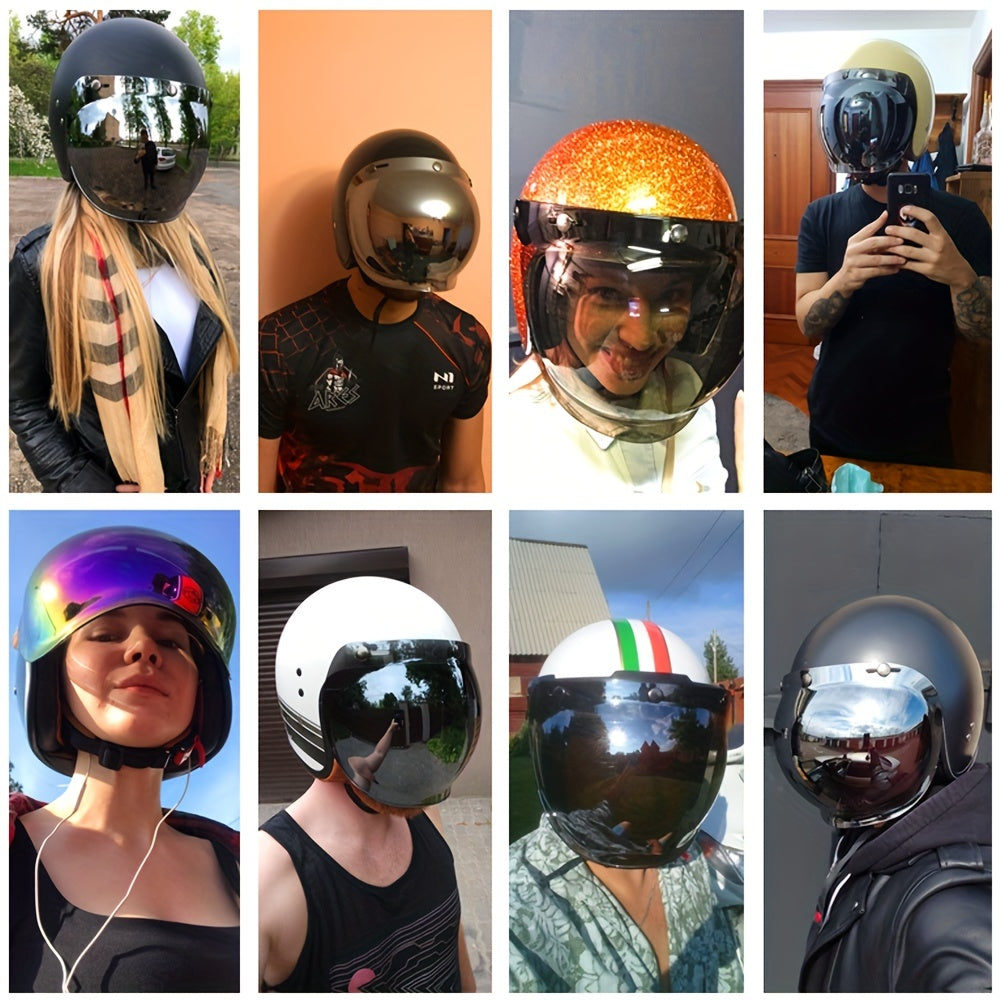 Open Face Helmet Visor Bubble Flip Up Motorcycle Visor Lens Accessory