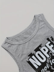 3 Pack Plus Size Casual Tank Top Women's Plus Graphic & Slogan Print Round Neck