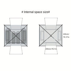 4 Person Quick Setup Tent Windproof Rainproof Breathable for Family Camping