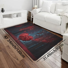 Love Tree Print Washable Decorative Rug for Home Decor