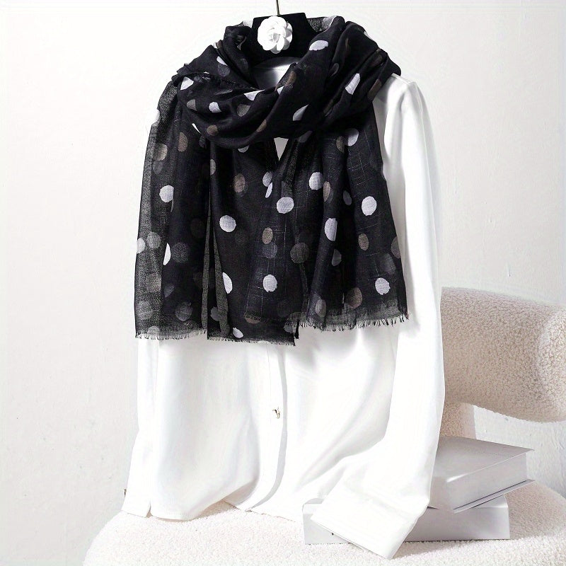 Boho Polka Dots Scarf Breathable Tassel Headscarf