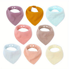 Soft Baby Bib Triangle Scarf Snap Closure Absorbent Feeding Bib