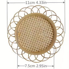 Boho Retro Flower Coaster Woven Bamboo Rattan Placemats