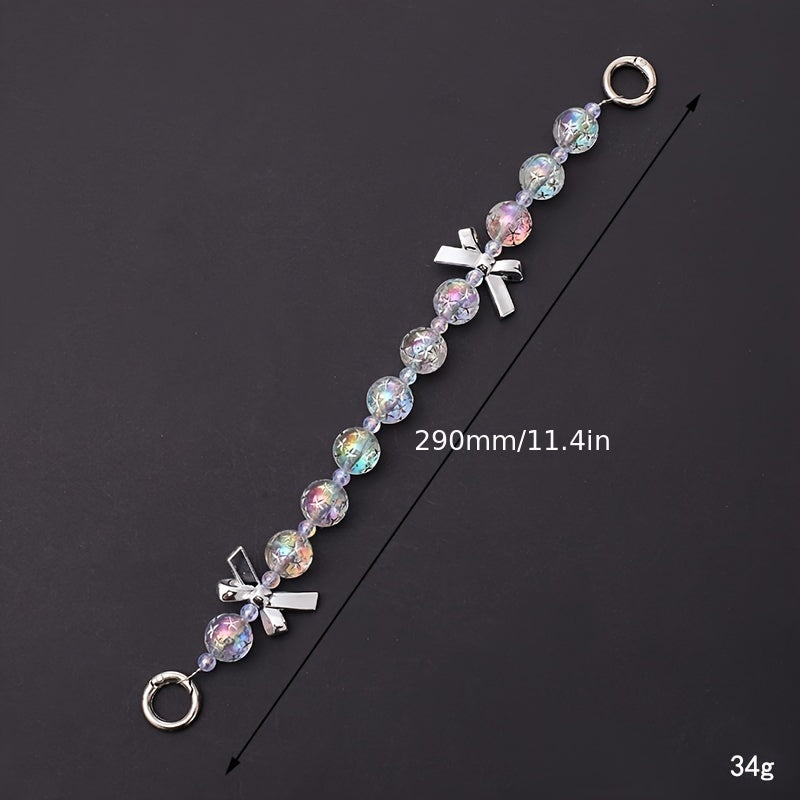 Colorful Starry Sky Acrylic Beads Chain Bow Accessories for Girl's