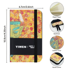YIWEN A7 Abstract Pattern Journal Notebook Lined & Blank Pages Pocket Sized