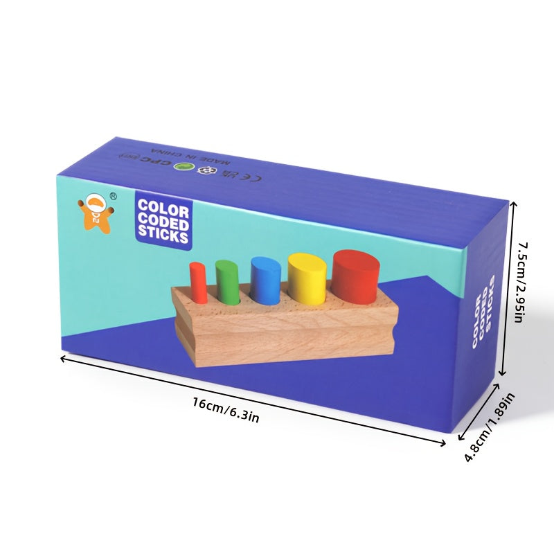 Colorful 5 Peg Cylinder Shape Sorting Toy
