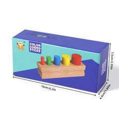 Colorful 5 Peg Cylinder Shape Sorting Toy