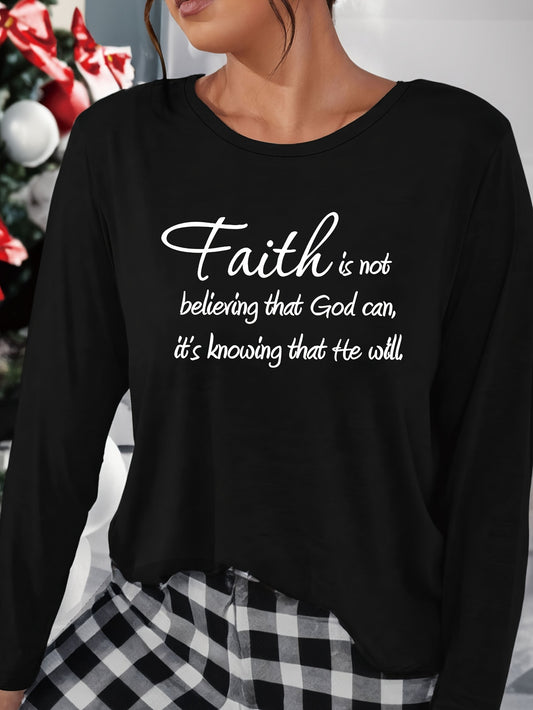 Crew Neck Lounge Top Long Sleeve Women's Lounge Sleepwear
