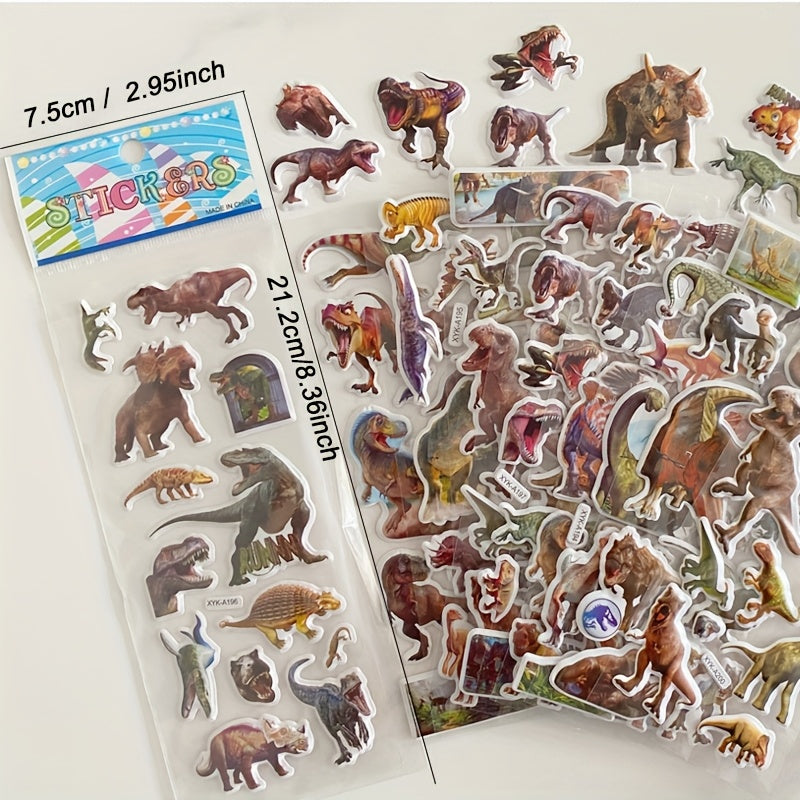 8pcs 3D Dinosaur Bubble Stickers T-Rex Animal Party Home Decoration