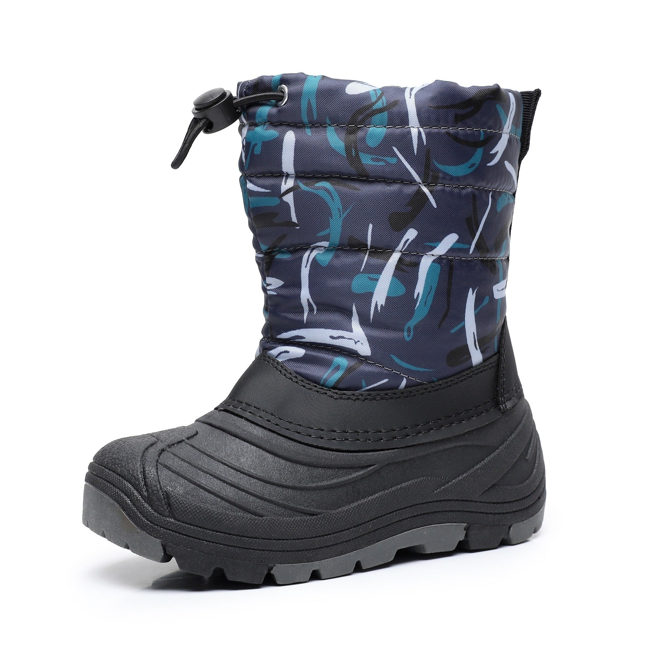 Boy's High Top Snow Boots with Side Zipper Warm Non Slip Thermal Shoes