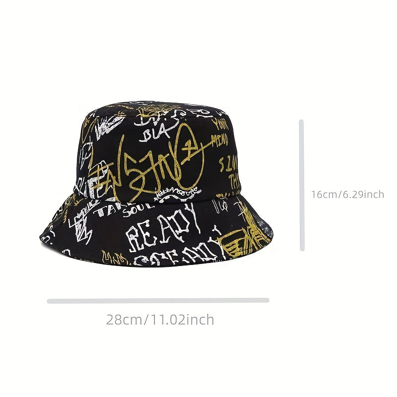 Letter Pattern Fisherman Hat Sun Hat Street Tide Cotton Hat