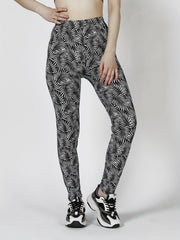 Leaf Print Skinny Leggings for Women