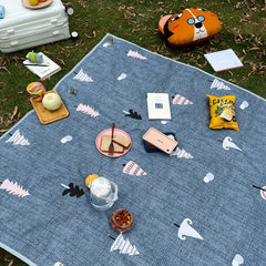 Waterproof Outdoor Blanket Clouds & Trees Print Picnic Mat