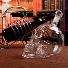 Crystal Skull Head Vodka Whiskey Drinking Bottle 19oz Home Bar Decanter