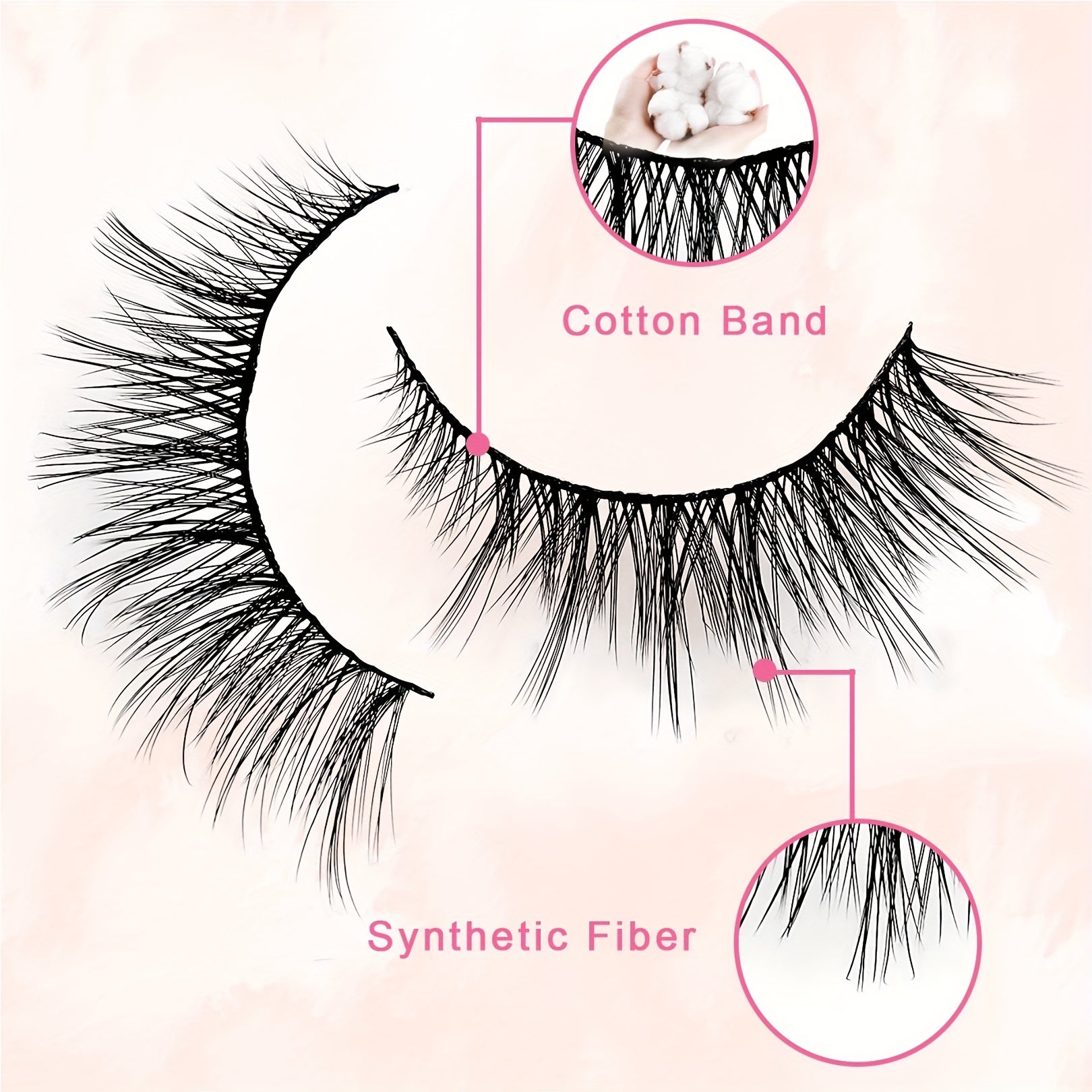 5 Pairs Cat Eye Lashes Fluffy False Eyelashes Natural Faux Mink