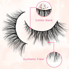 5 Pairs Cat Eye Lashes Fluffy False Eyelashes Natural Faux Mink