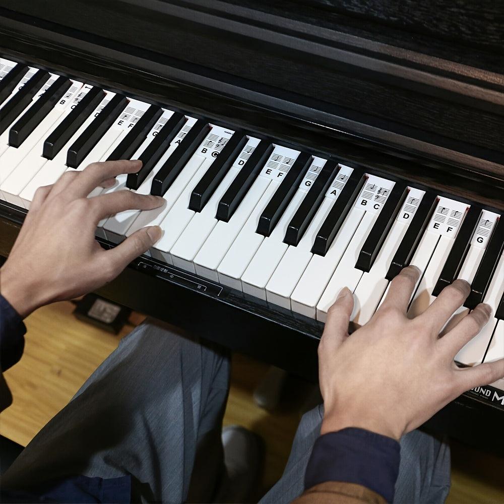 Silicone Piano Stickers 88 Keys Removable Reusable Note Labels