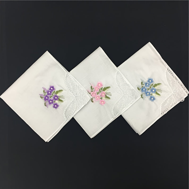 5pcs 28 Embroidered Handkerchief Ladies Lace Handkerchief