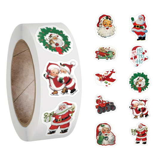500pcs Vintage Christmas Stickers Retro Santa Stickers