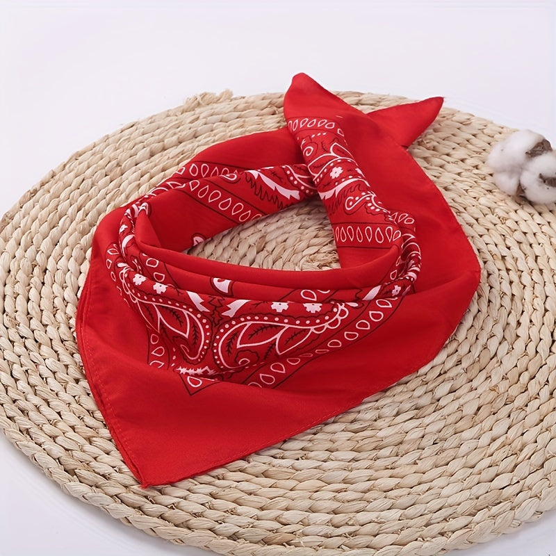 Paisley Print Bandana Cotton Neckerchief Hip Hop Cowboy Cowgirl Headband