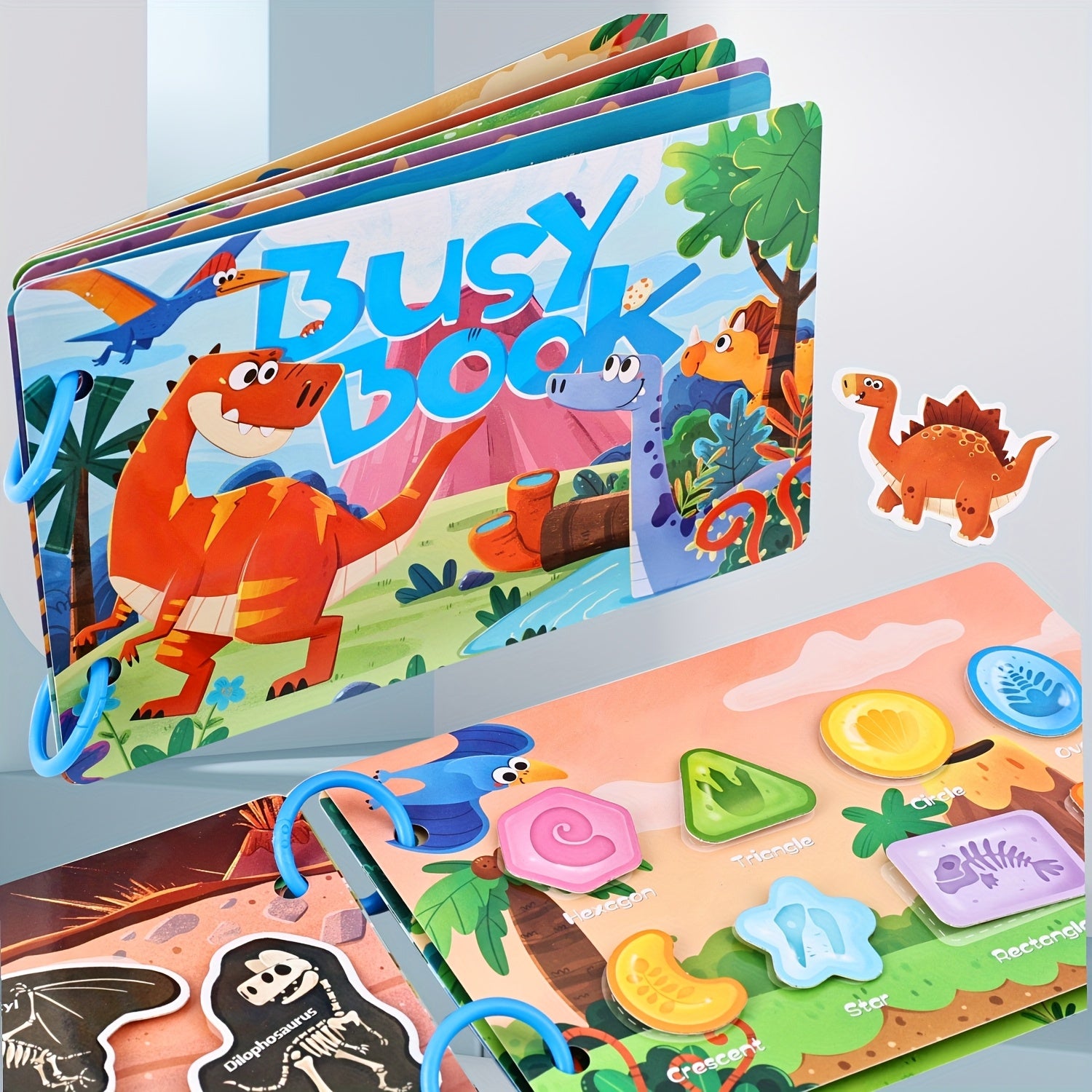 Busy Book Toy with Reusable Stickers - Learning Toy for Ages 3