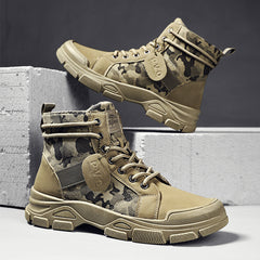 Men's High Camouflage Canvas Boots