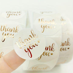 500pcs 2in Rose Gold Thank You Sticker for Packaging Box Flower Bouquet Label