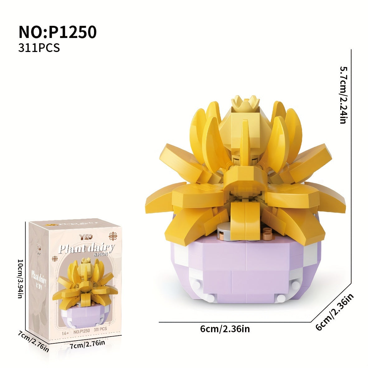 Eternal Flower Succulent Plant Potted Assembly Building Block Toys