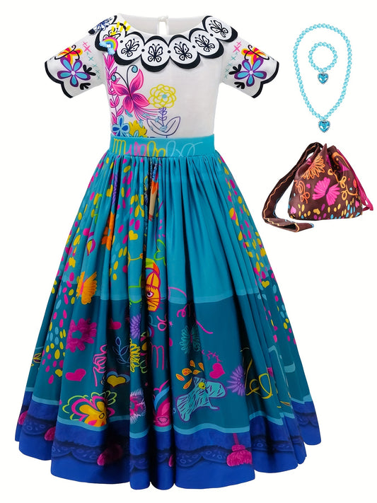 Toddler Princess Halloween Cosplay Dress Costume with Accessories