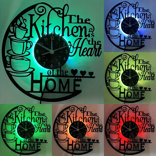 Vinyl Record Wall Clock Kitchen Theme Silent Clock