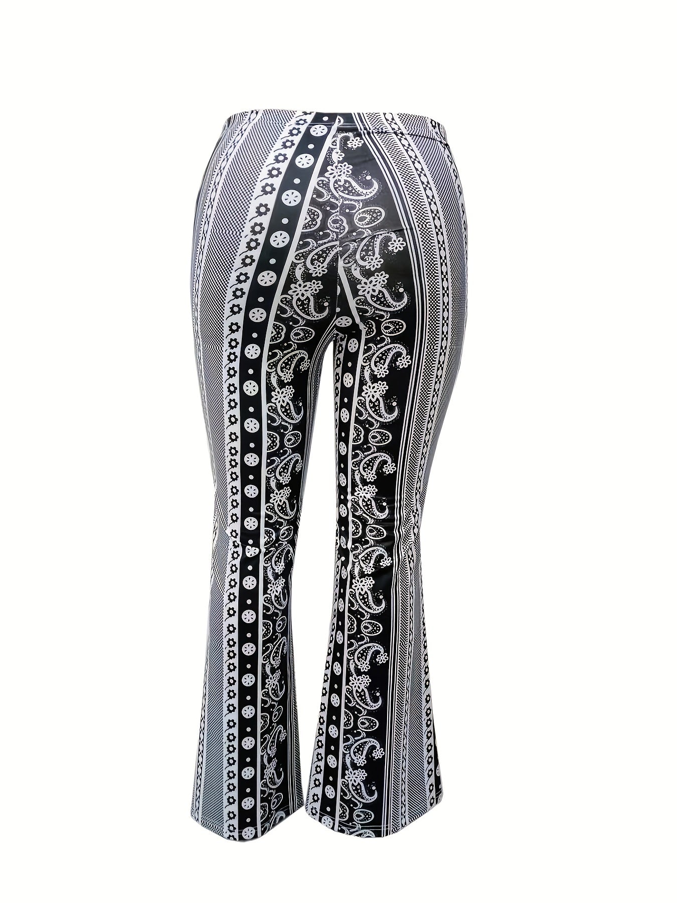  Colorblock Floral High Rise Flared Leg Pants