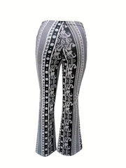  Colorblock Floral High Rise Flared Leg Pants