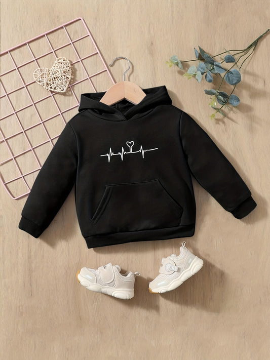 Heartbeat Print Boys Hooded Sweatshirt