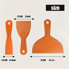 3pcs Plastic Paint Scraper Set Spackle Tool