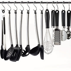 10pcs Stainless Steel S Hook Kitchen Bathroom Clothing Metal Hanging Hook
