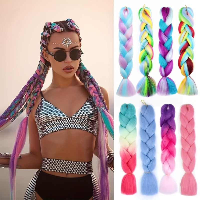 Three Tone Ombre Rainbow Jumbo Braiding Hair Extension for Twist Braiding