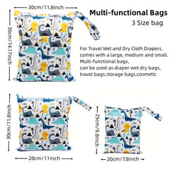 3pcs Waterproof Wet Bags Baby Diaper Bags
