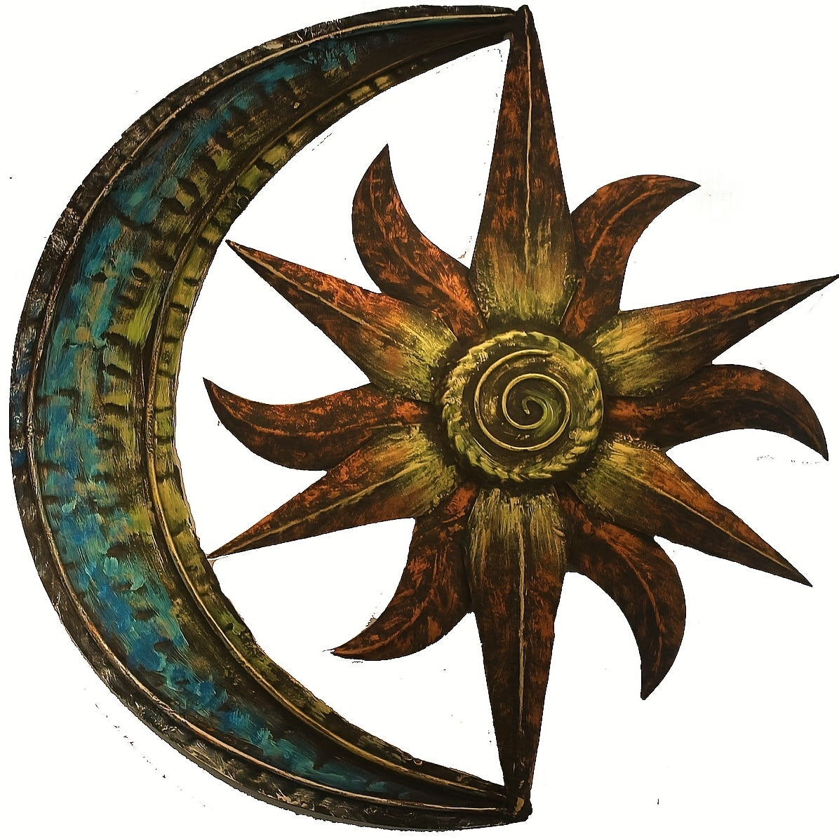 Metal Sun Moon Wall Decor Outdoor Sun Wall Art Garden Decor