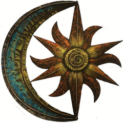 Metal Sun Moon Wall Decor Outdoor Sun Wall Art Garden Decor