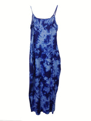  Tie Dye Maxi Cami Dress With Pockets