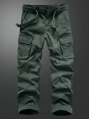 Men's Straight Leg Cargo Pants with Solid Flap Pockets