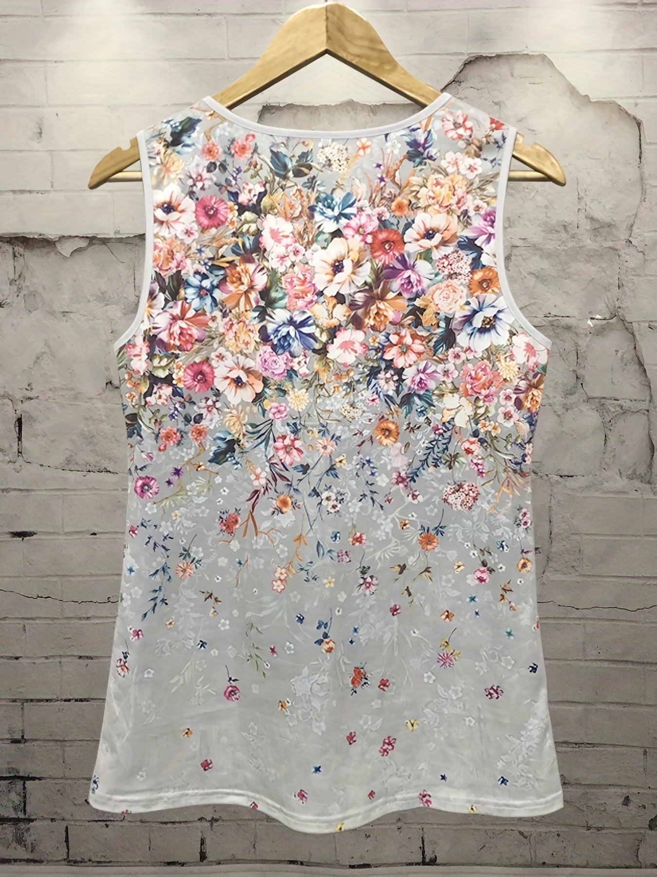 Floral Print Button Front Tank Top Women's Sleeveless Casual Summer Top