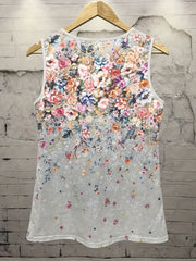 Floral Print Button Front Tank Top Women's Sleeveless Casual Summer Top