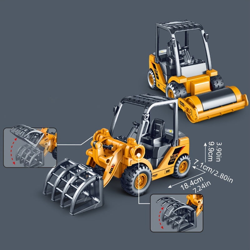 Inertia Engineering Car Excavator Bulldozer Road Roller Toy