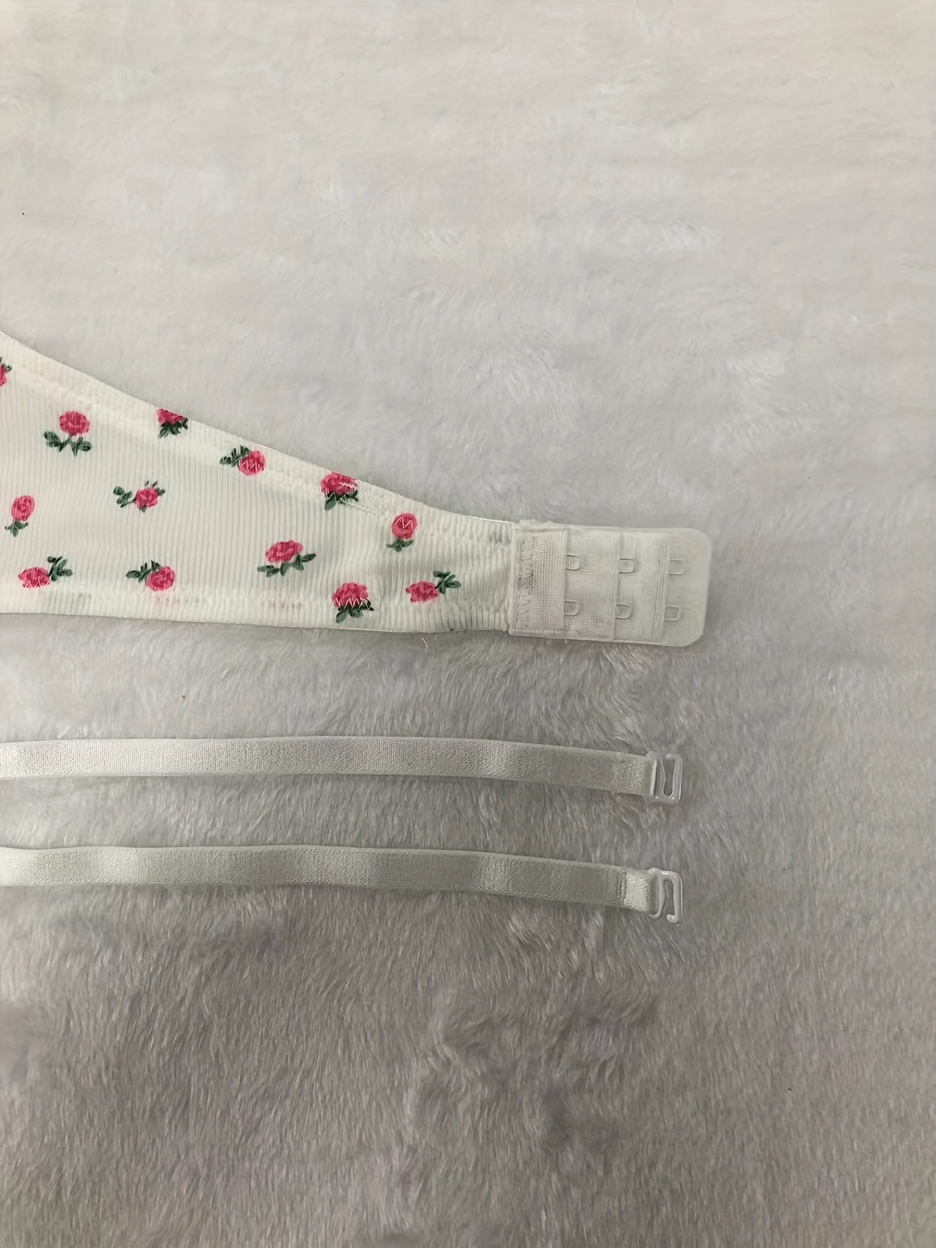 Floral Print Plunge Bra Push Up Lingerie